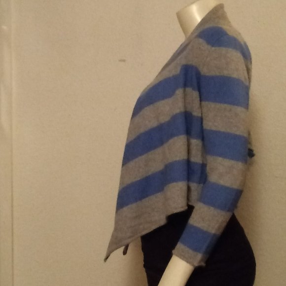 Vs Pink Blue Stripe Crop Cardigan Sweater - Picture 1 of 11